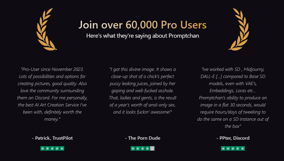 A user dashboard showing the Promptchan AI upgrade process and account settings